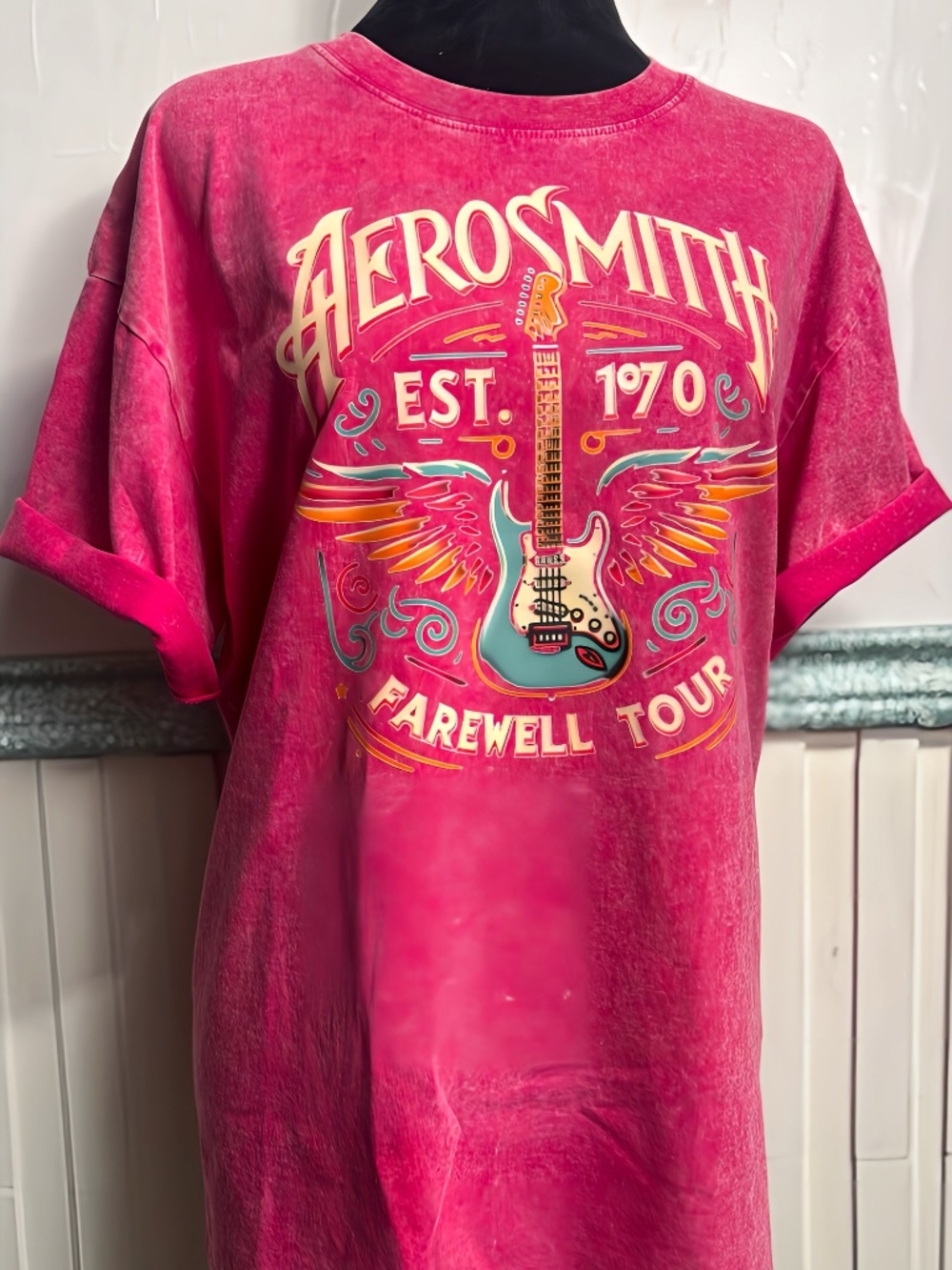 Pink Vintage style band tee